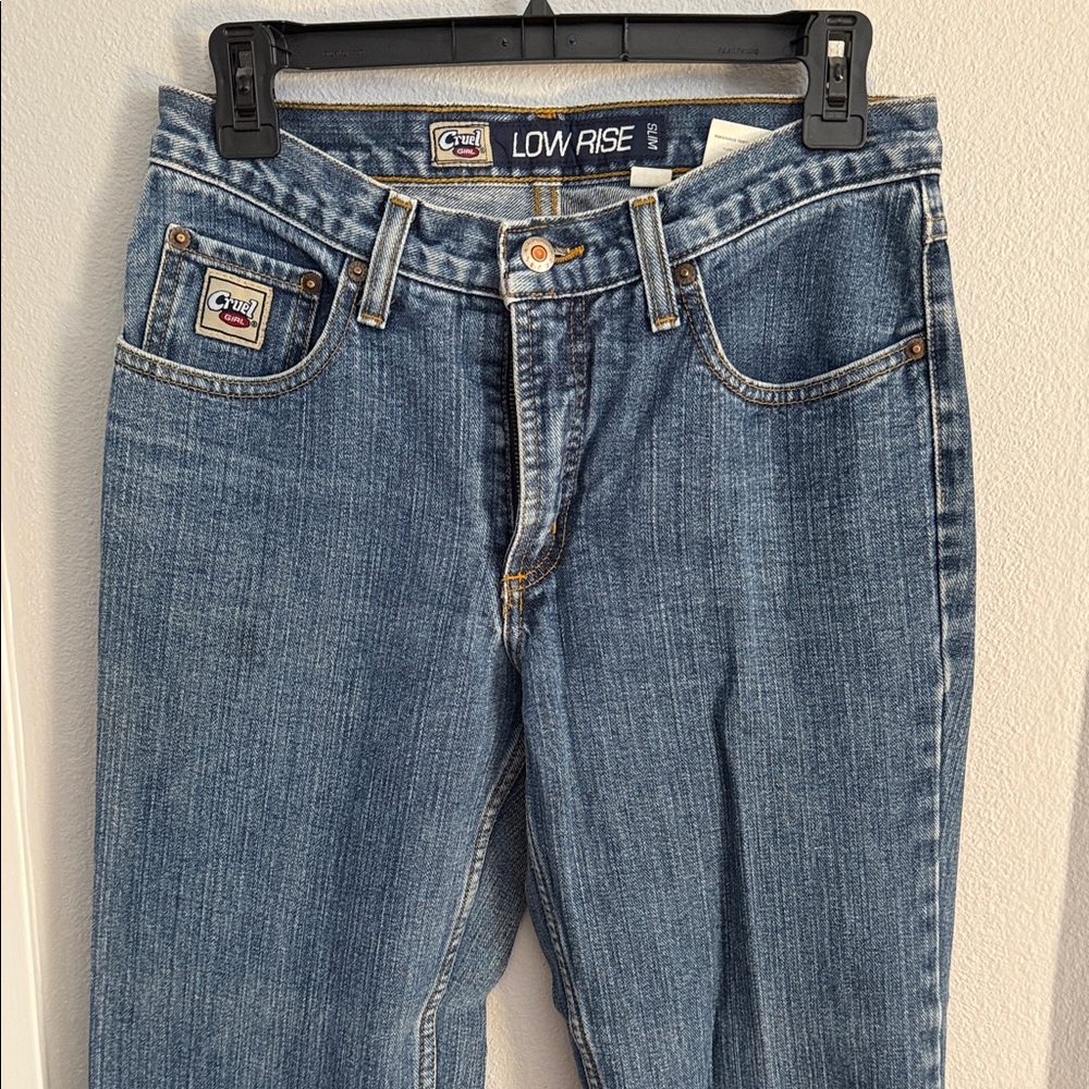 Cruel Girl Blue Low-Rise Straight Jeans